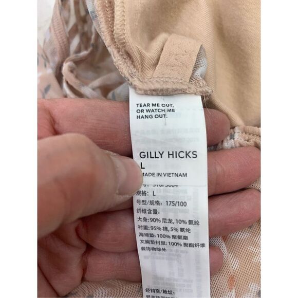 Gilly Hicks Hollister Nude Sheer Floral Body Size L - Picture 9 of 10
